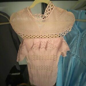 Cut-off Sleeves/Off the Shoulder Pink Lace Dress - Elliatt.New with Tags Size XS